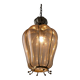 Barovier & Toso Murano blown glass lantern with 24k gold and brass, 1960s