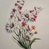 Vintage Floral Pattern Gien Earthenware Dinner Plates