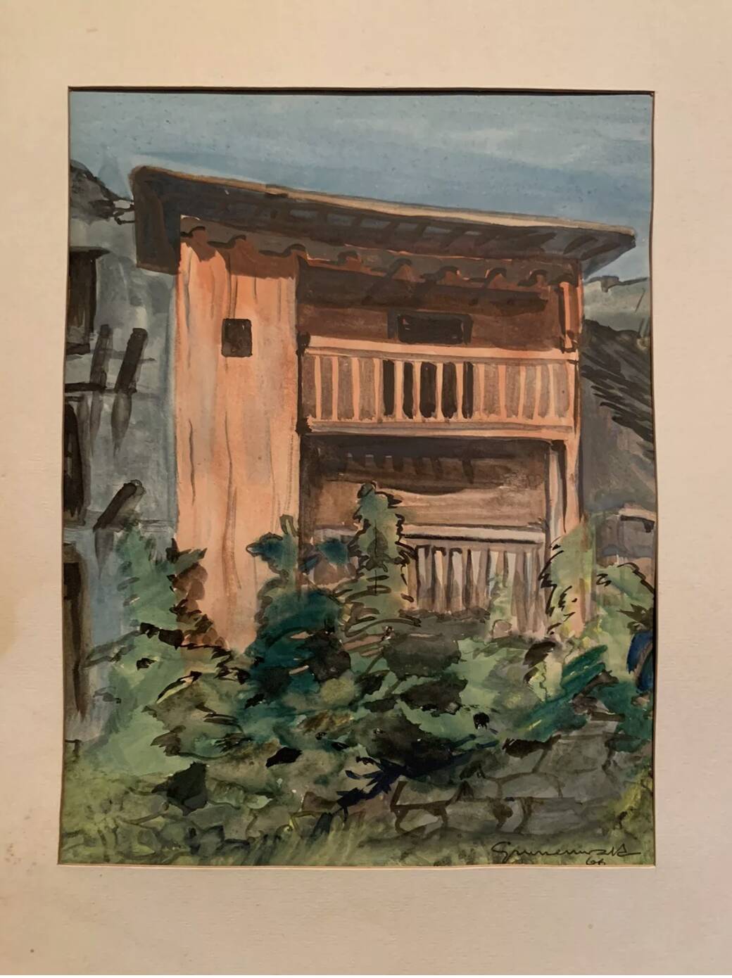 Jean Jacques GRUNENWALD (1911 - 1982) - Watercolor - Mountain House
