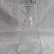 Carved blown glass decanter