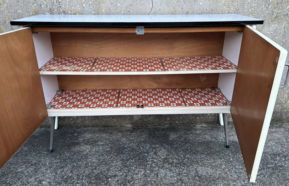 Paire de tables de nuit bois, vintage, années 60