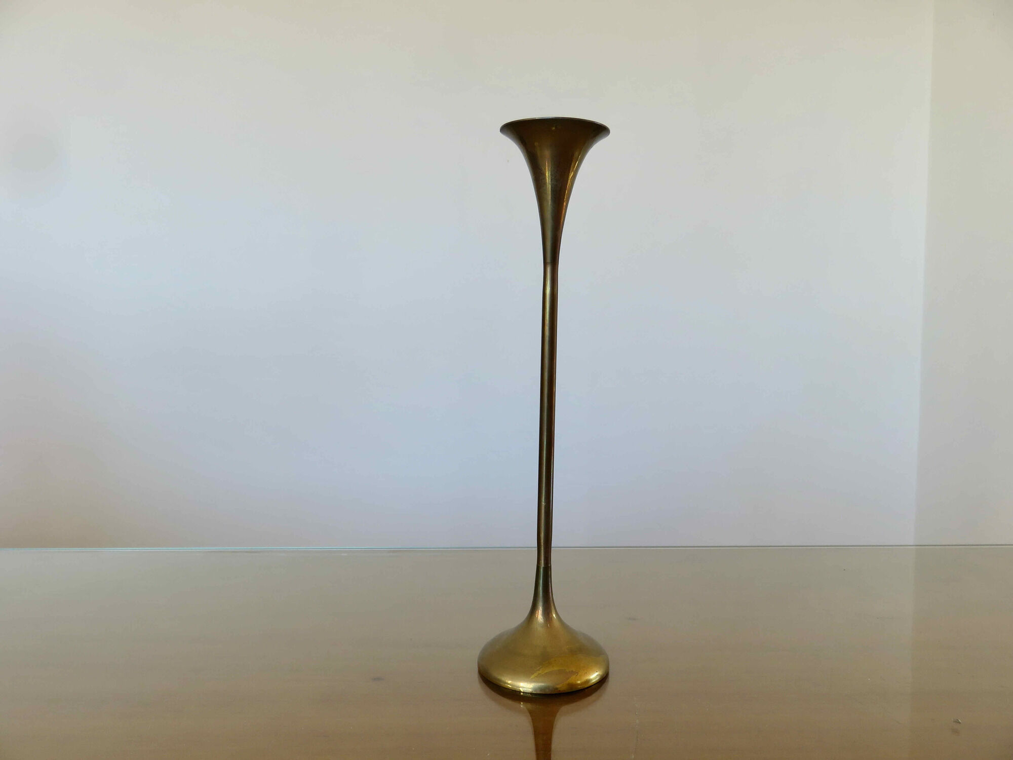 Brass tulip foot candle holder 70s