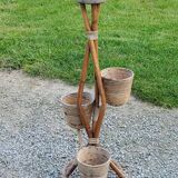 Rattan and bamboo plant holder from the 50s