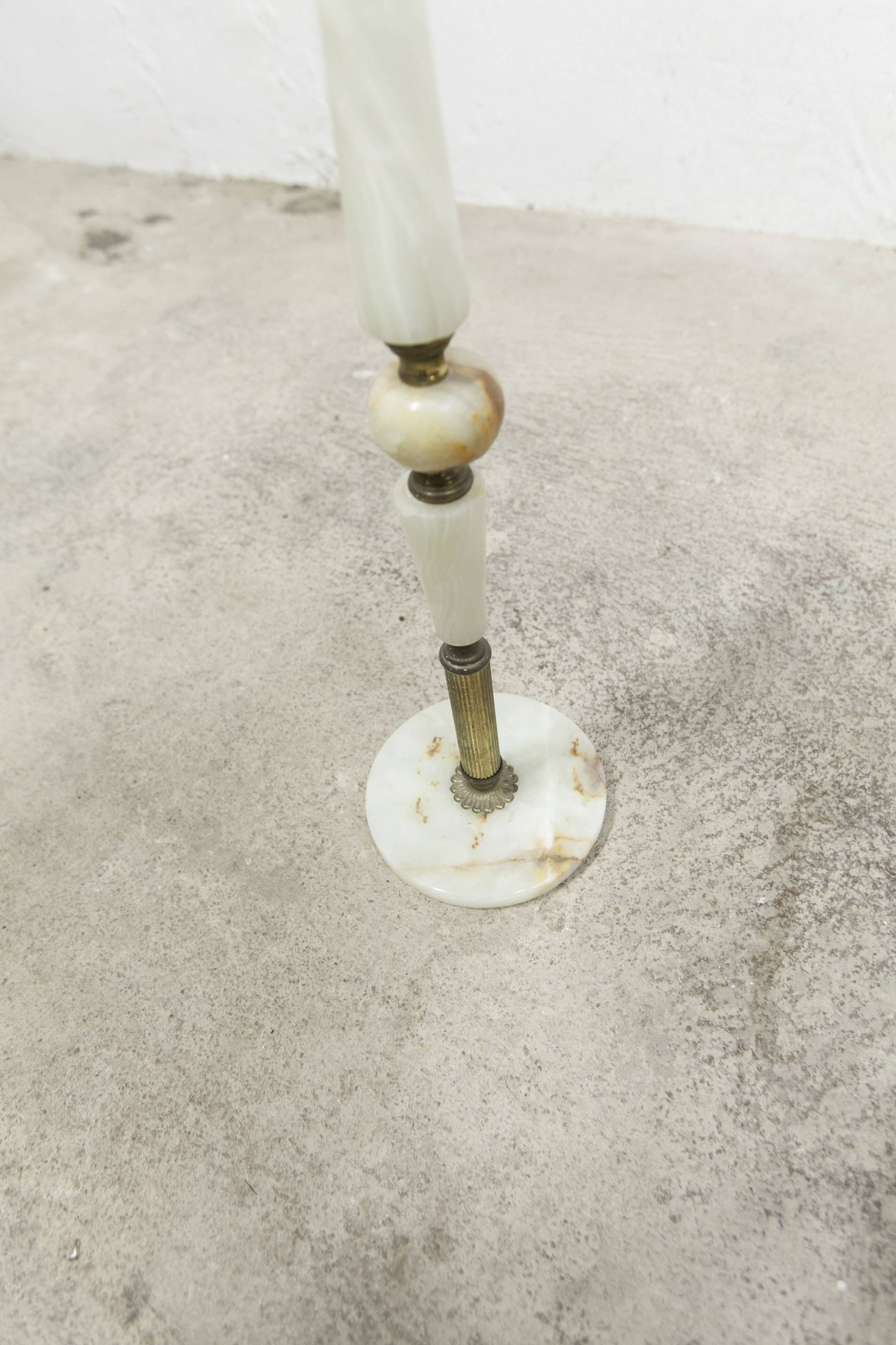 White marble and bronze ashtray on foot, 1960