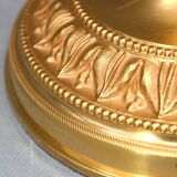Gilded bronze lamp with pleated shade