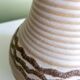 Beige vase ringed neck German ceramic VEB Fat Lava Era