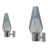 Paire d'appliques murales en verre de Murano, style moderne du milieu du siècle, par Flavio Poli pour Seguso