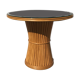 Dining table, rattan and glass