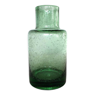 Vase en verre bullé