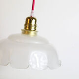 Suspension in white glass, vintage