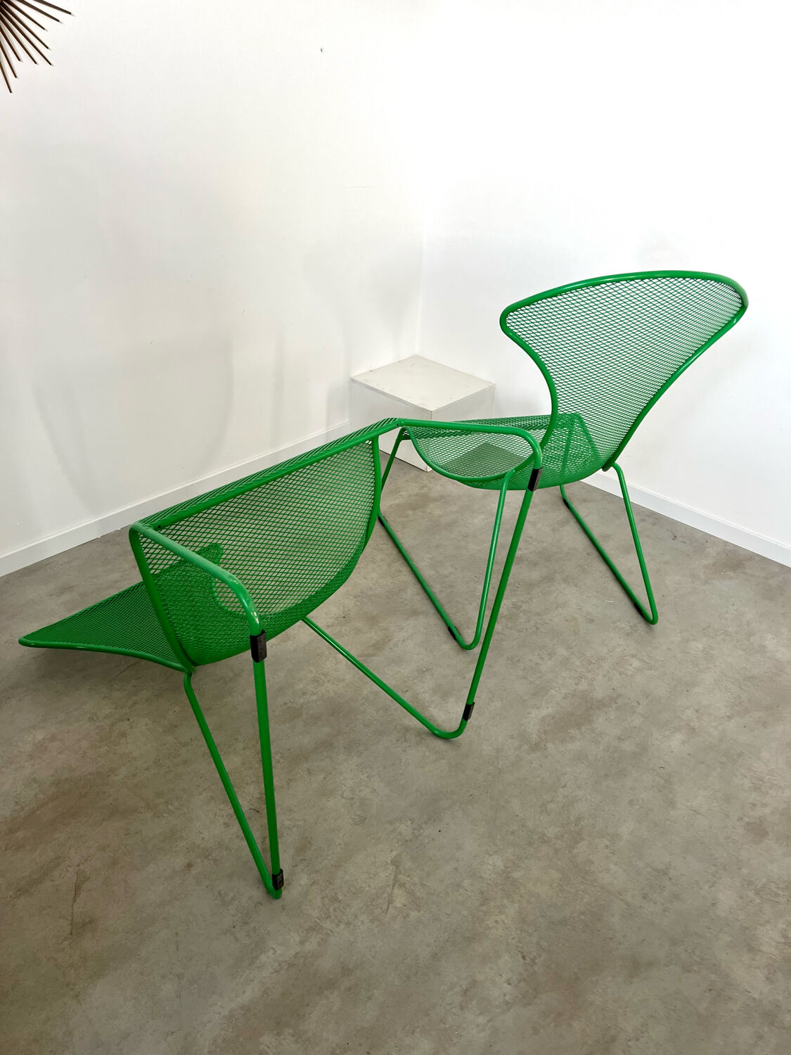 Set 2 armchairs green ikea vintage ps 2012 design wiebke braasch vintage metal