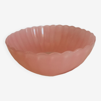Fluted glass bowl vintage flower pink huilor dulciné