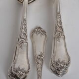 Silver metal housewife monogrammed aj