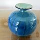 Ball vase, Mdina, Malta, signed, in blue blown glass, year 1983
