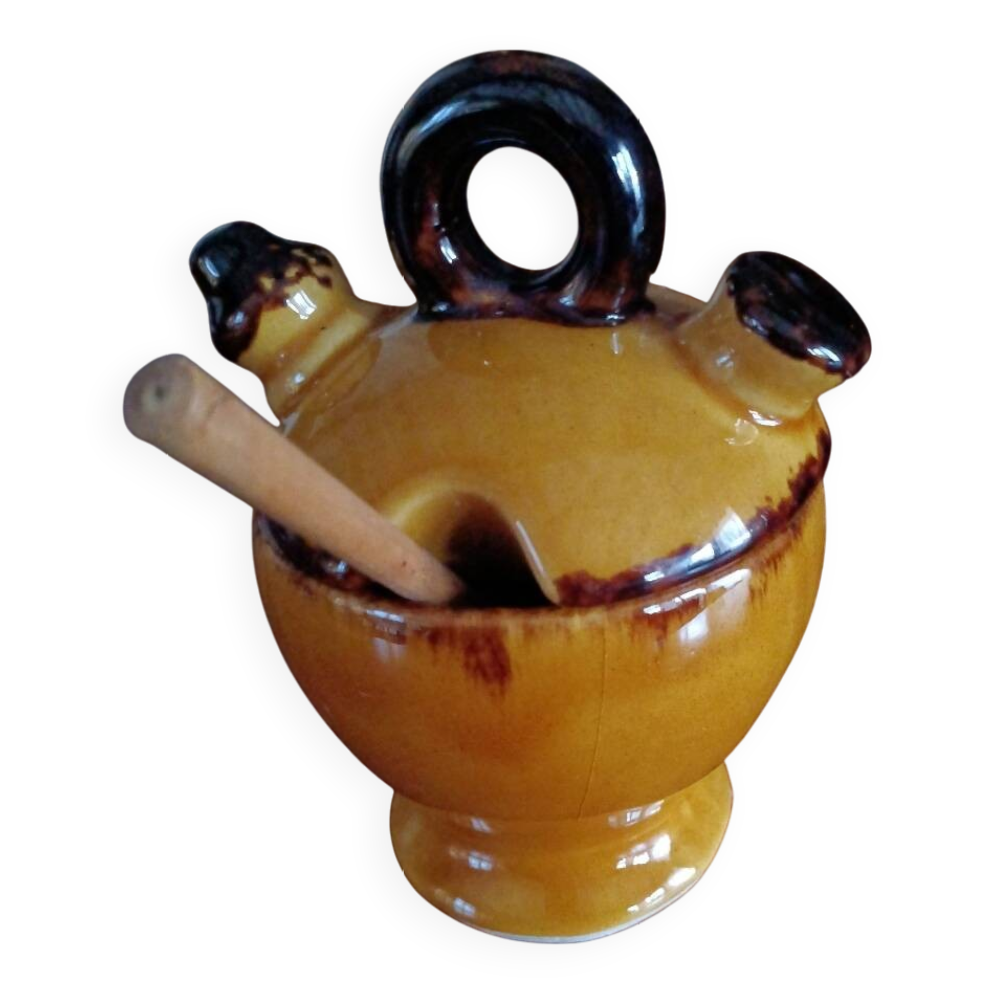 Provencal jug-style mustard pot