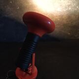 Vintage wall lamp in orange metal and black plastic, adjustable