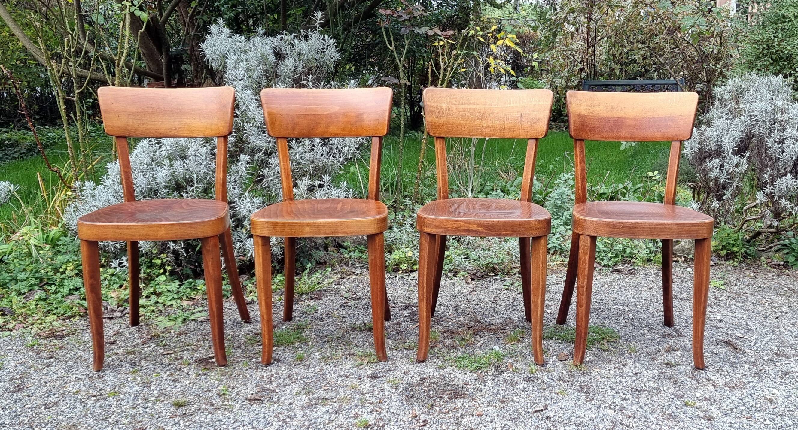 4 chaises bistrot suisses Horgen type années 50
