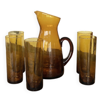 Smoked glass orangeade set