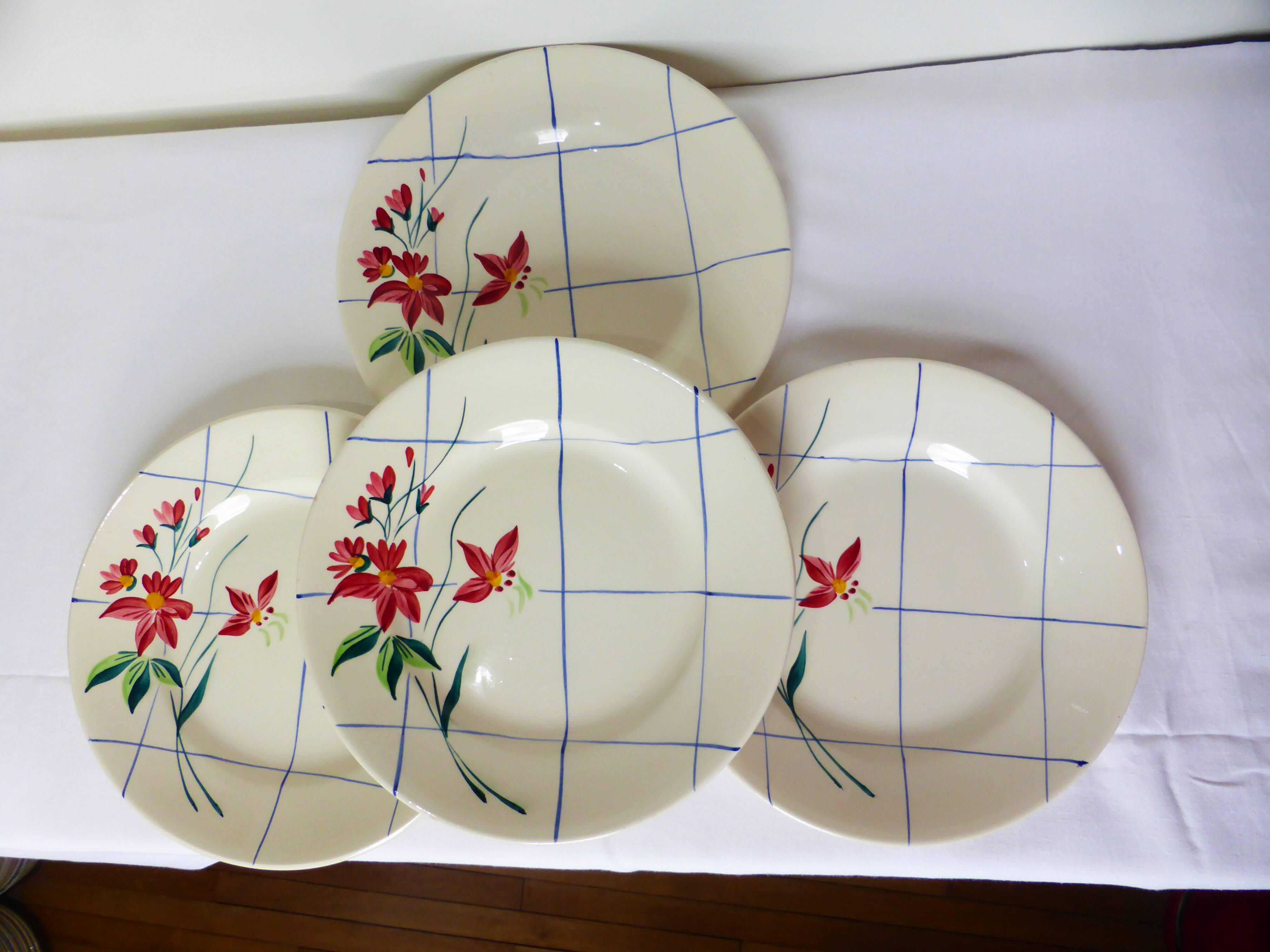 4 vintage flat plates of Niderviller model Saumur 220542