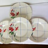 4 vintage flat plates of Niderviller model Saumur 220542