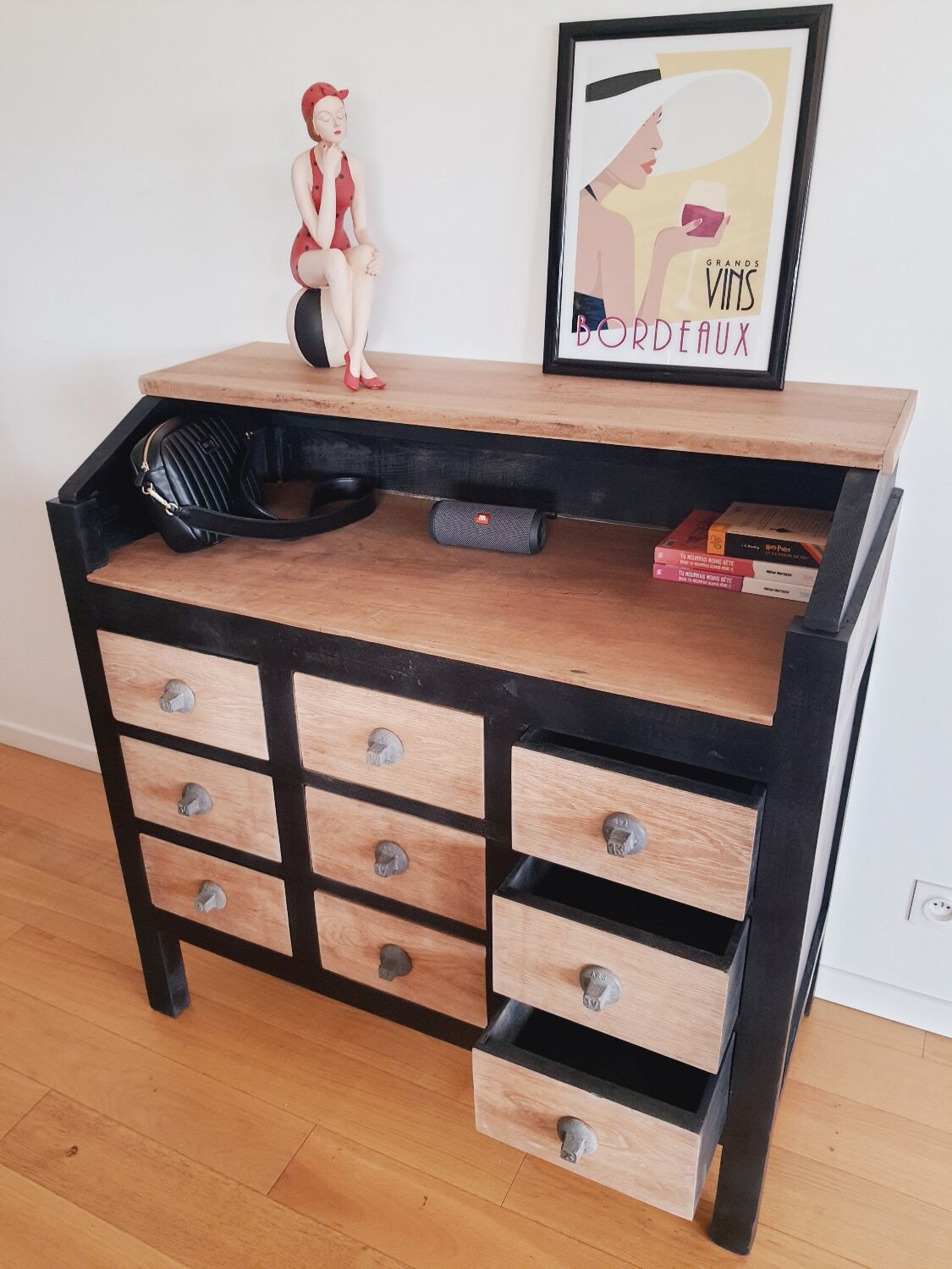 Apothecary cabinet with drawers