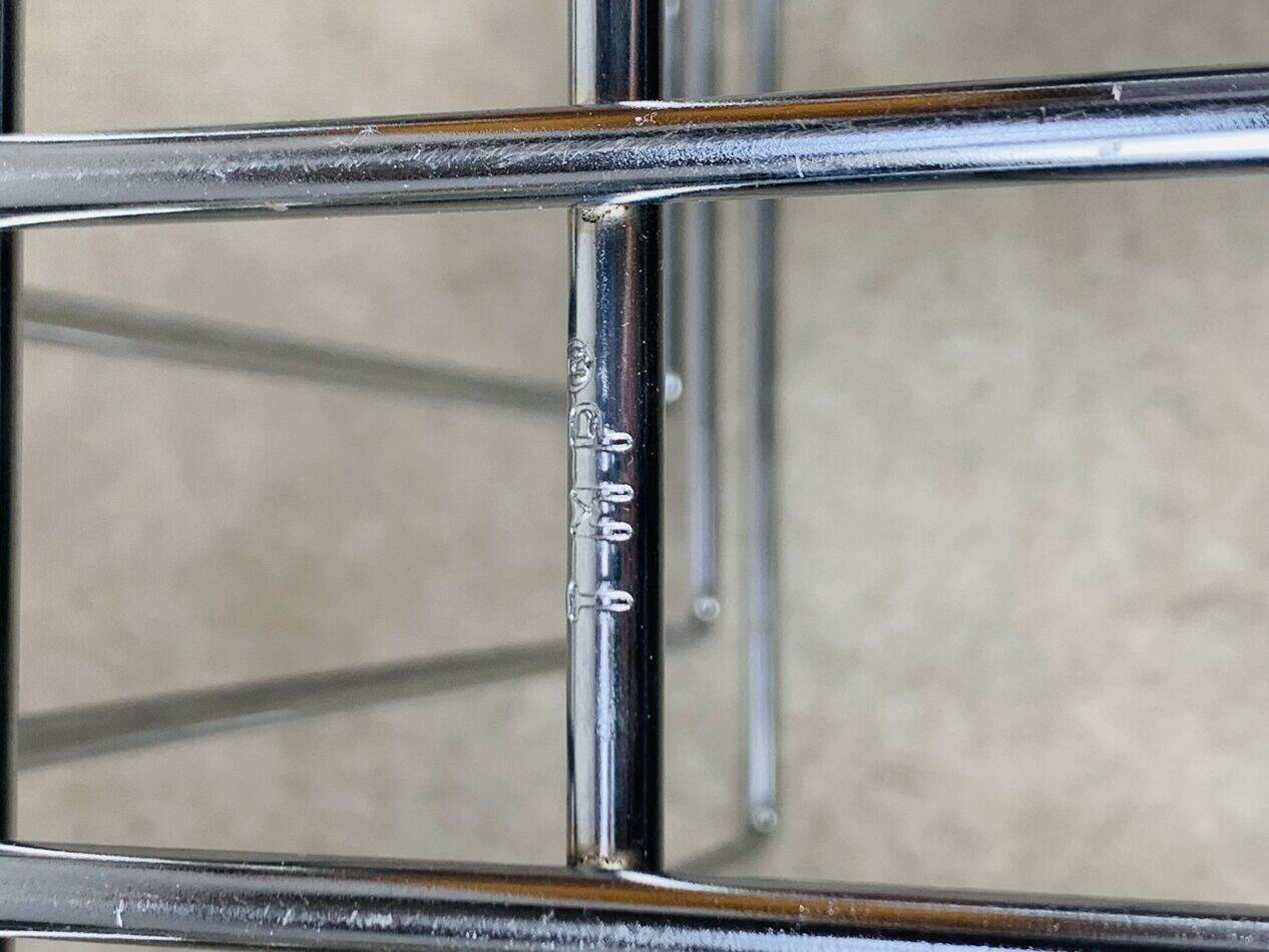 Chrome metal magazine rack by Willi Glaeser for TMP, 1980s.