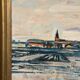 Original Swedish Oil on Panel – "Uppsala" by Gusten Widerbäck – Signed – Dated 1965 (on the back) – Framed – 38 × 43 cm