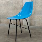 Metal and blue fiber chair by Miroslav Navratil for Vertex