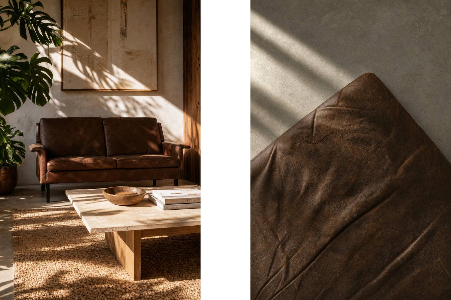 Mid-Century Danish Modern 2-Seater Brown Leather Sofa 3330 by  Arne Vodder