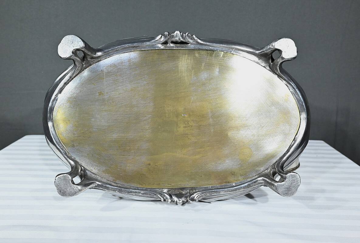Silvered Bronze Planter, Victor Saglier, Art Nouveau – Late 19th Century