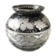Black Bohemian crystal ball vase engraved with pampers