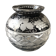 Black Bohemian crystal ball vase engraved with pampers
