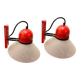 Industrial Red Sconces Set of 2 1970’s