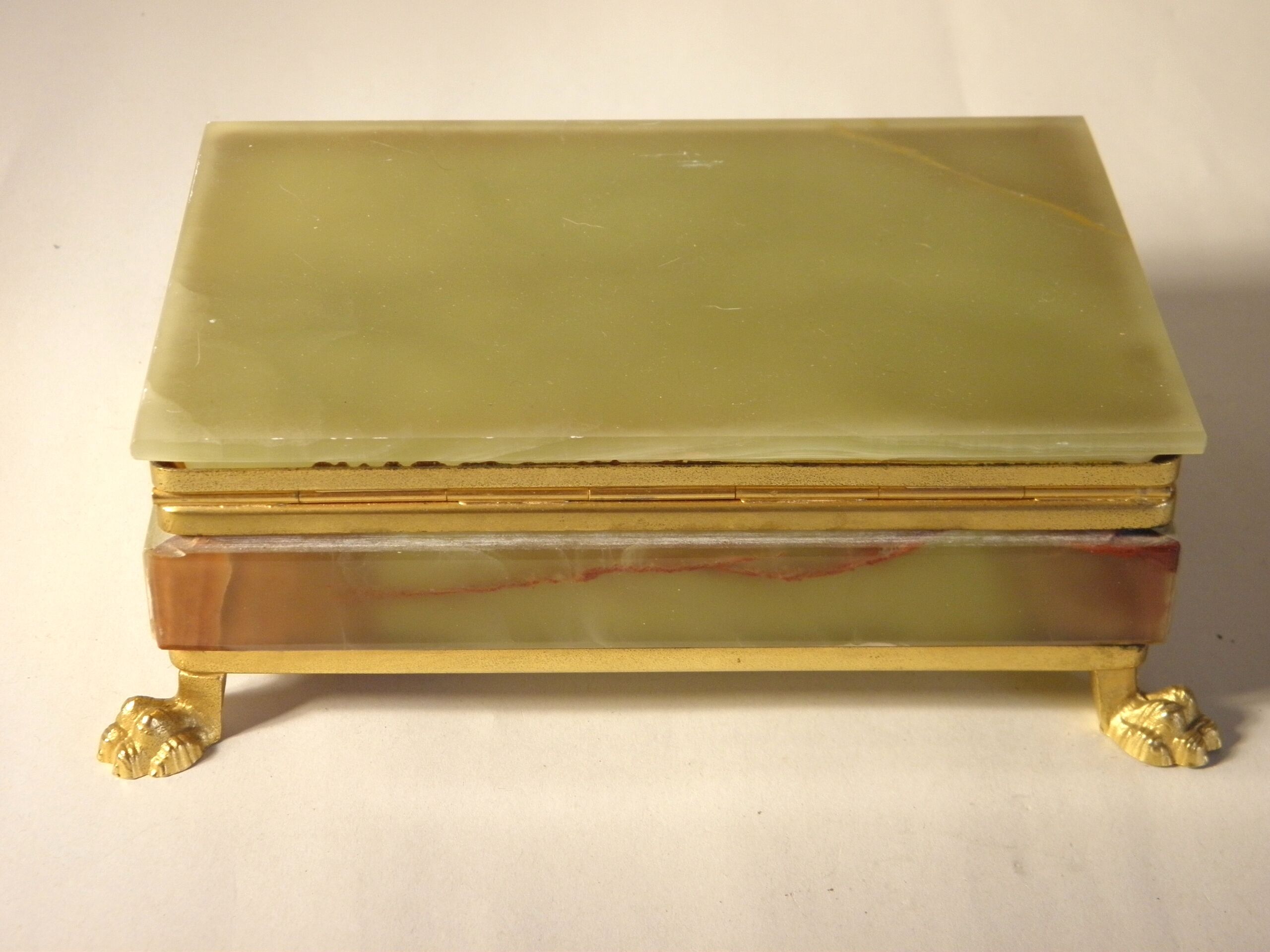 Onyx and gold metal box