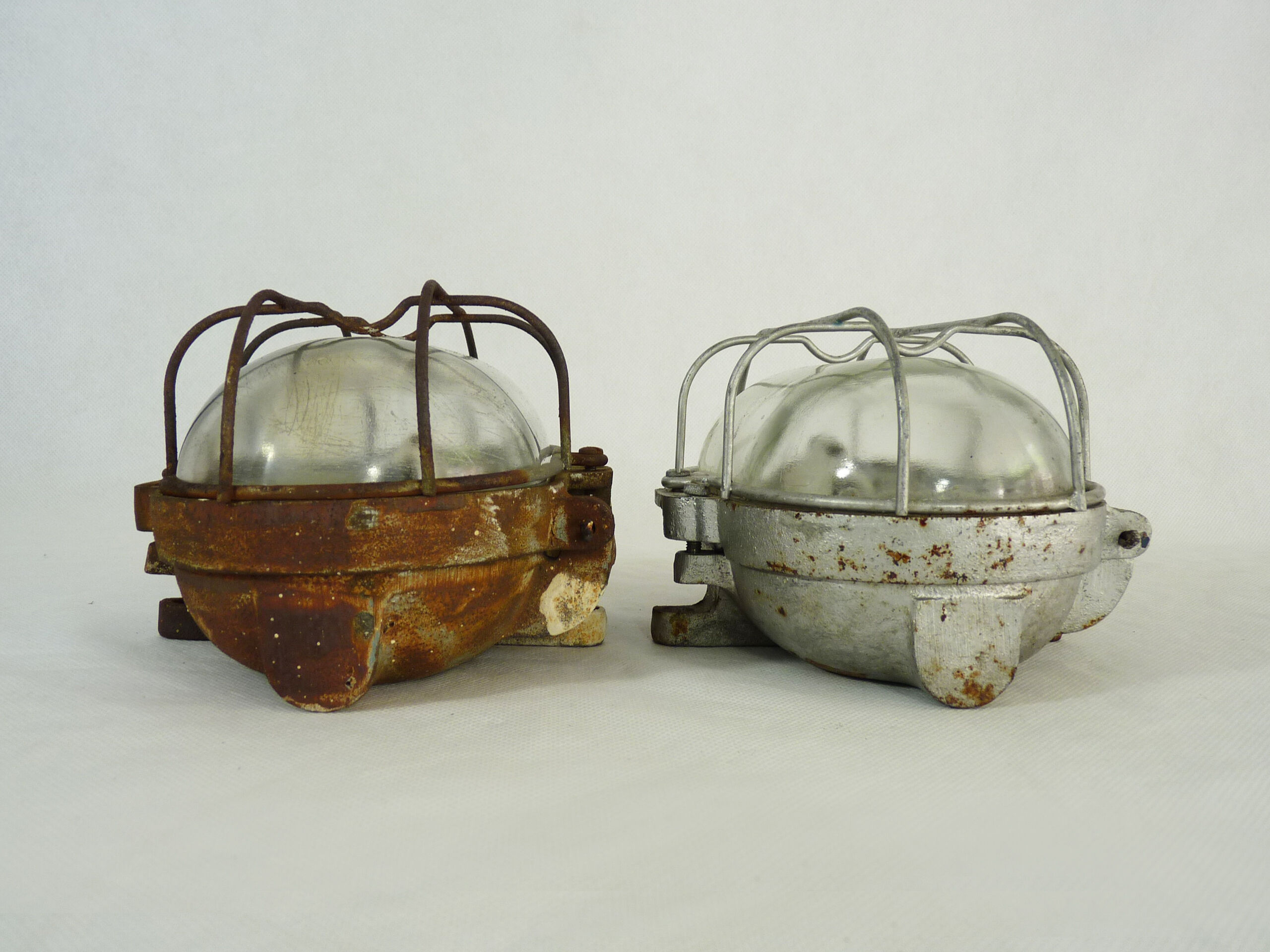 Pair of cast iron industrial window sconces, TH brand