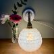 Vintage angled globe wall light in pink Clichy glass