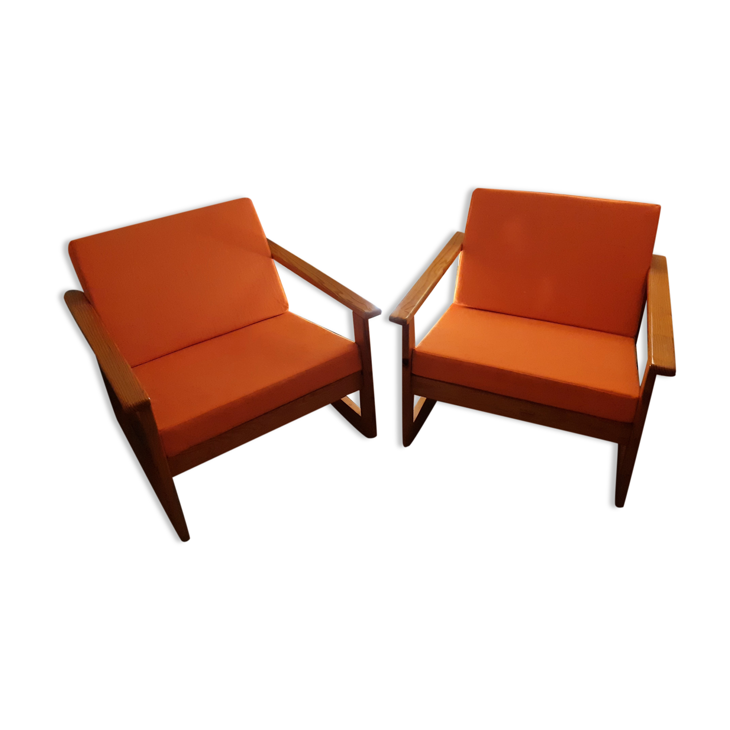 Pair of cubic armchairs