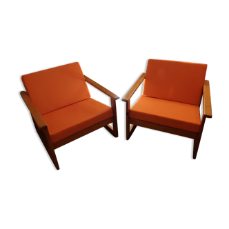 Pair of cubic armchairs