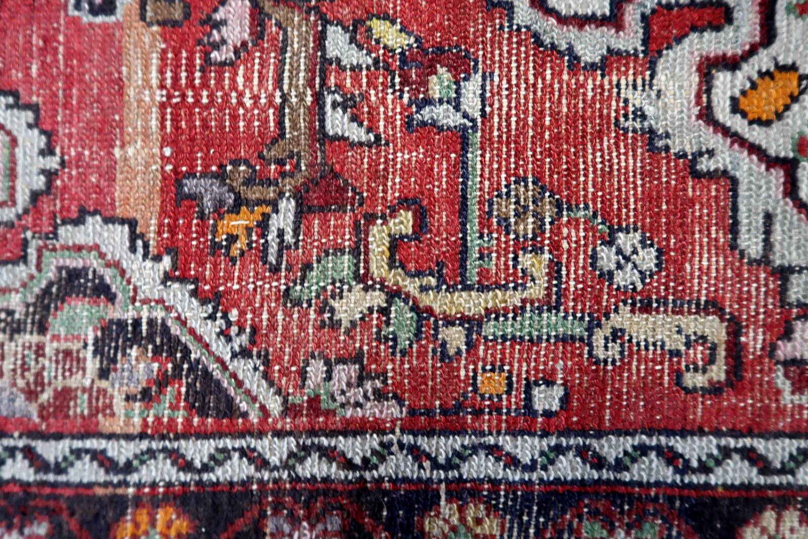 Handmade antique Persian Malayer runner rug 77cm x 382cm, 1920s