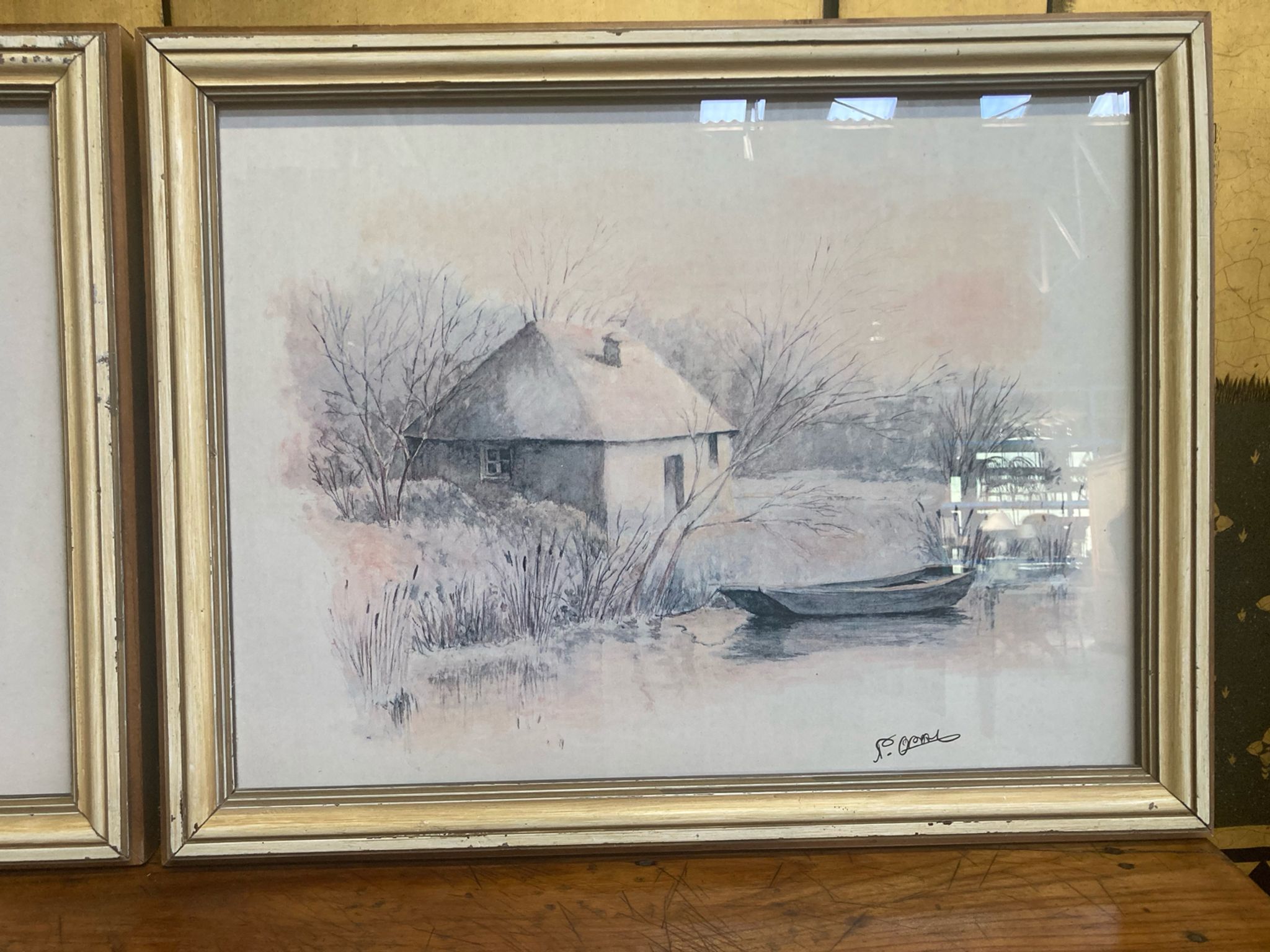 Pair of watercolors signed P OPal
