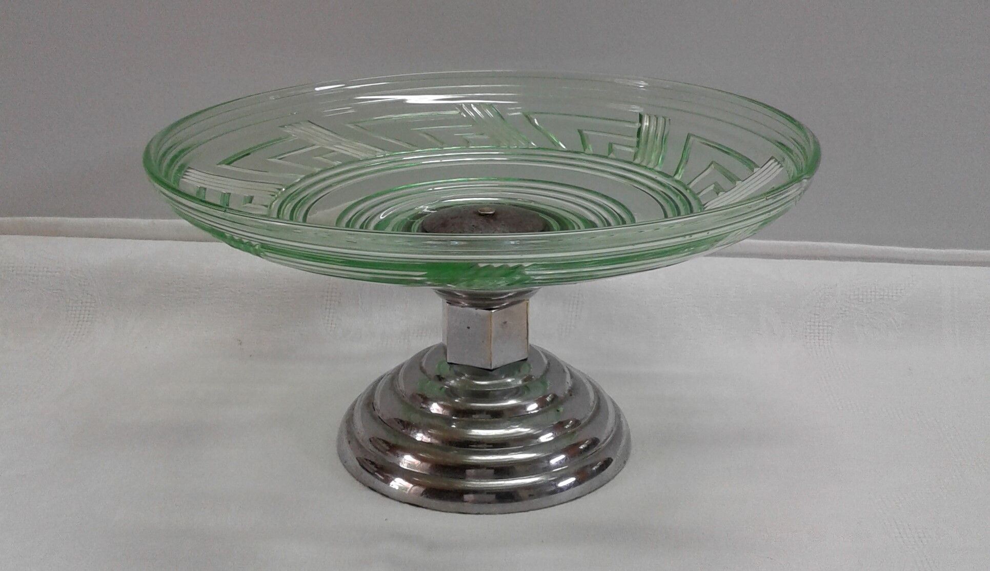 Cut glass and metal deco