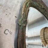 Wooden “hand-held” mirror with MB initials