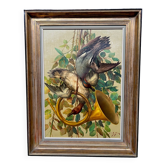 Hunting style painting. Oil on canvas.