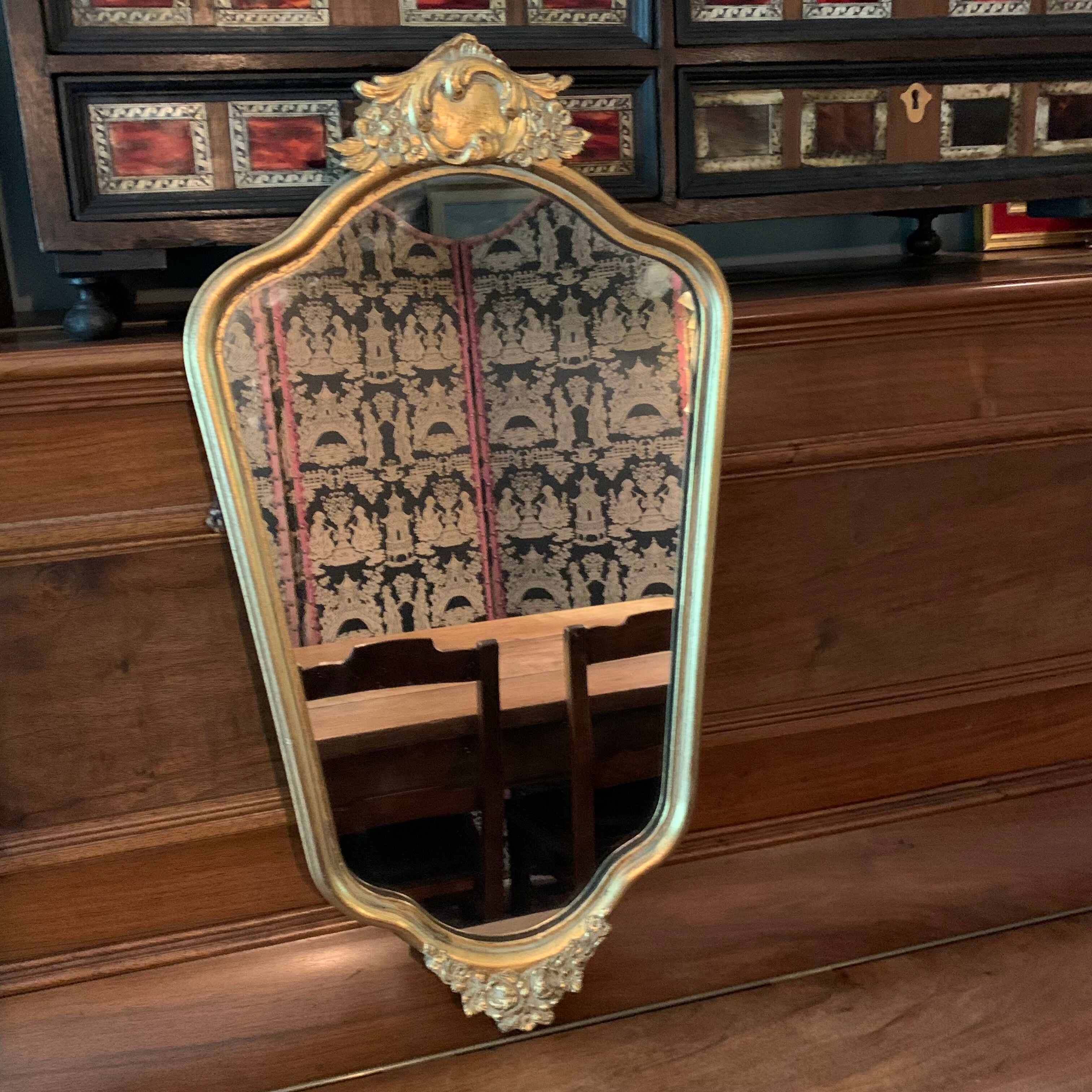Miroir bois doré 68 cm