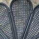 Vintage black rattan headboard 142cm