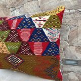Housse de coussin kilim berbère vintage, coussin en laine marocaine