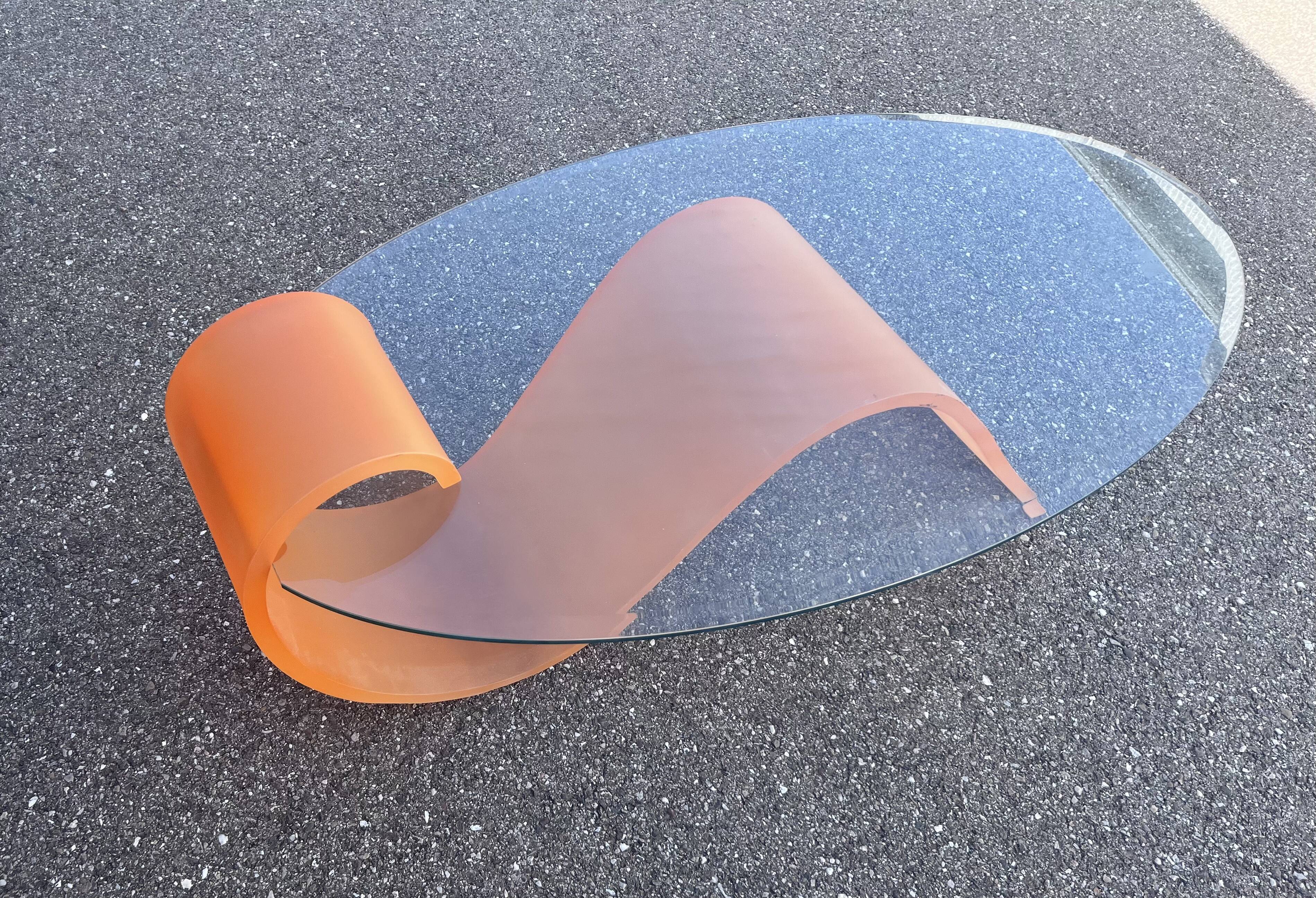 Orange resin coffee table