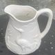 Carafe the heron in white glazed ceramic slipware.