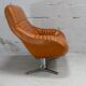 Sofa "space age". Leather, fiberglass, foam, steel. Circa 1970. Orange.