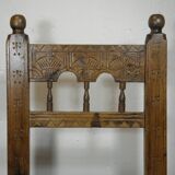 Antique wooden and straw chair, Folk Art - Spain